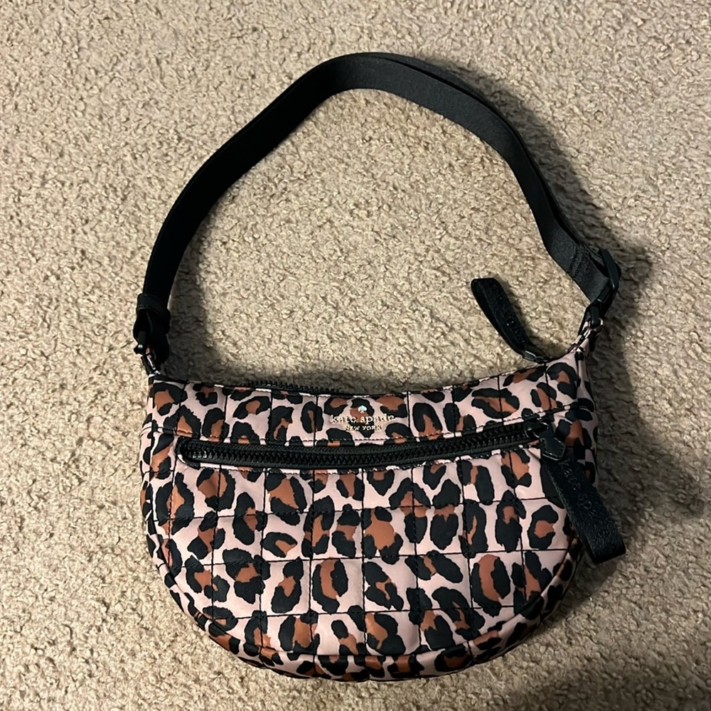 ♠️Kate Spade Camden Quilted Leopard Sling Bag, Brown Multi NWT